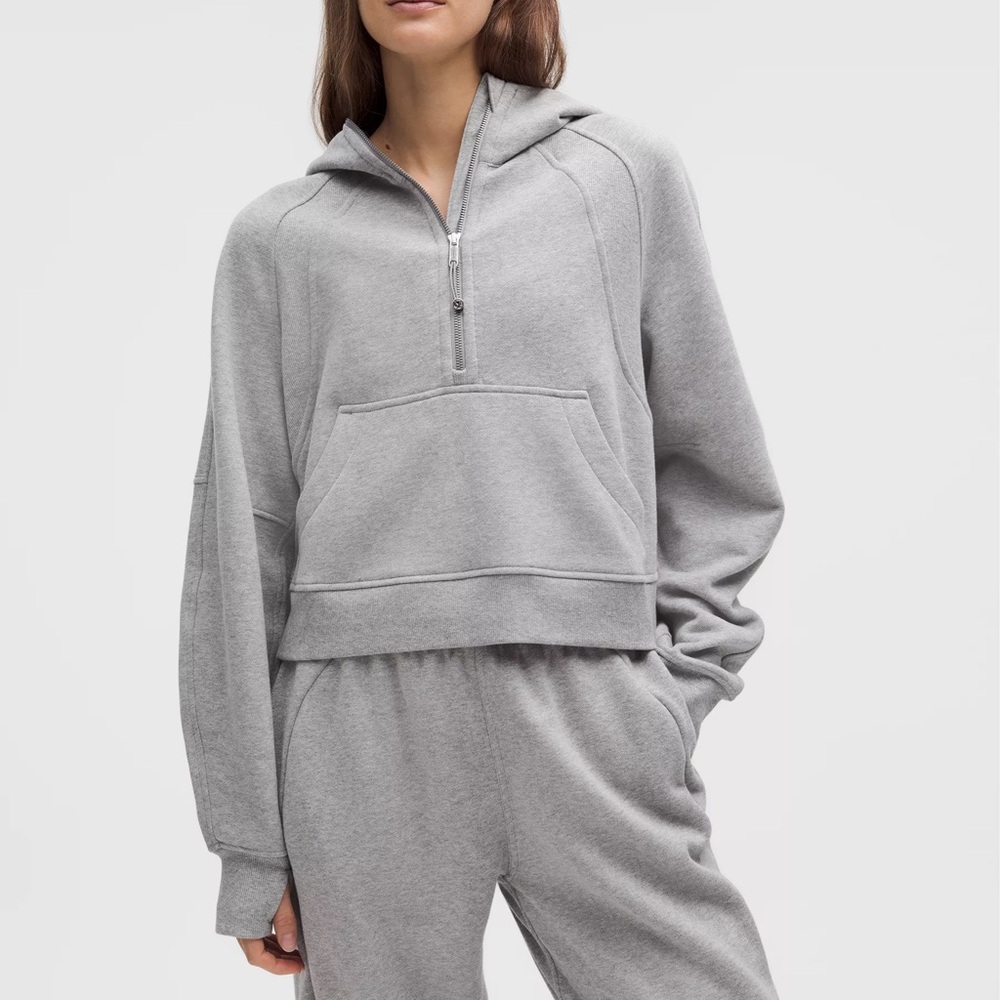 Women's Lululemon Scuba Oversized Half-Zip Gray Hoodie size L